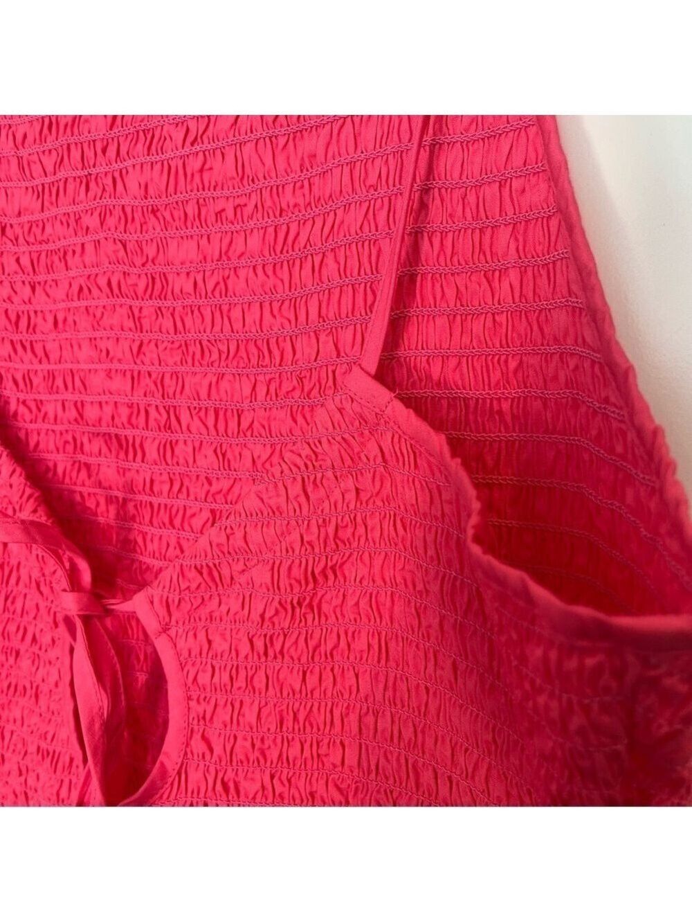 Free People Iyla Smocked Mini Dress Pink XL Adjustable Straps - Picture 8 of 14